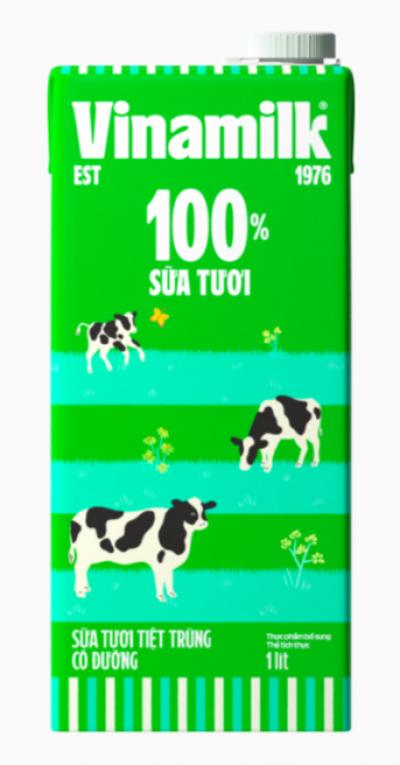 Sữa tươi tiệt trùng Vinamilk 100% có đường - Hộp giấy 1L