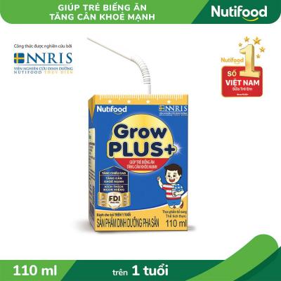 Thùng 48 Hộp 110ml Sữa Bột Pha Sẵn Nutifood GrowPLUS+ Biếng Ăn Trên 1 Tuổi- Tăng Cân Khỏe Mạnh
