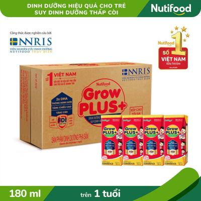 Thùng 48 Hộp 180ml Sữa Bột Pha Sẵn Nutifood GrowPLUS+ Suy Dinh Dưỡng Trên 1 Tuổi