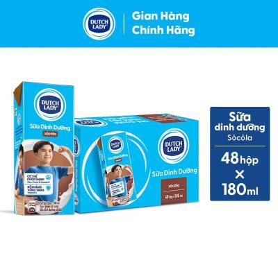 Thùng 48 Hộp Sữa Dinh Dưỡng Dutch Lady Cô Gái Hà Lan Hương Socola 180ml (48x180ml)