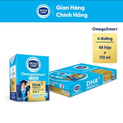 Thùng 48 hộp Sữa Dinh Dưỡng Dutch Lady OmegaSmart Ít Đường 110 ml
