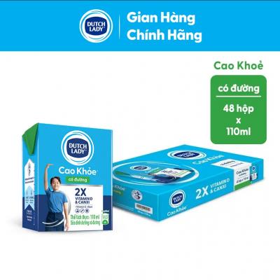 Thùng 48 Hộp Sữa Dutch Lady Cô Gái Hà Lan Cao Khỏe Có Đường 110ml (48x110ml)