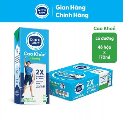 Thùng 48 hộp sữa tiệt trùng có đường Dutch Lady Cao Khoẻ 170ml