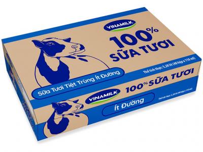 Thùng 48 hộp sữa tươi ít đường Vinamilk 110ml
